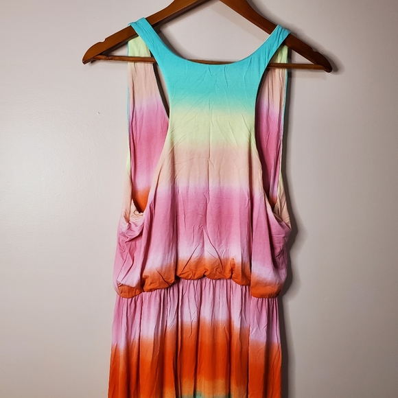 Chelsea & Theodore NWT Rainbow Maxi Tank Dress Size Large - Picture 5 of 6